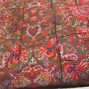 RARE Ralph Lauren GALAHAD Red *FULL QUEEN COMFORTER Sateen Paisley One Sham
